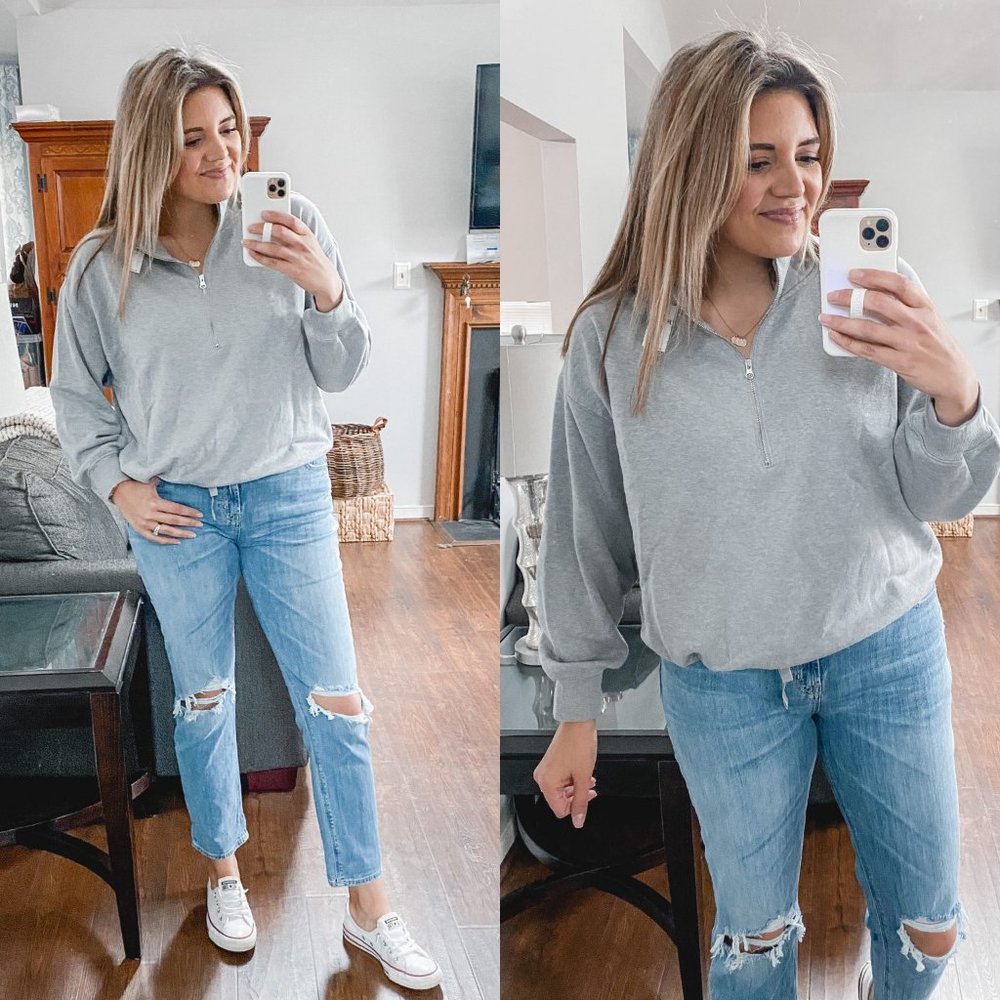 *WHITE* SUPER SOFT Old Navy Quarter-Zip Sweatshirt